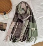 Retro plaid Japanese and Korean atmosphere plaid scarf women's plaid series contrasting color warm shawl student scarf