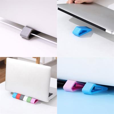 Portable Laptop Riser Tablet Stand Slip Resistant Silicone Wedge Riser Portable Elevation Feet for Notebook Computer