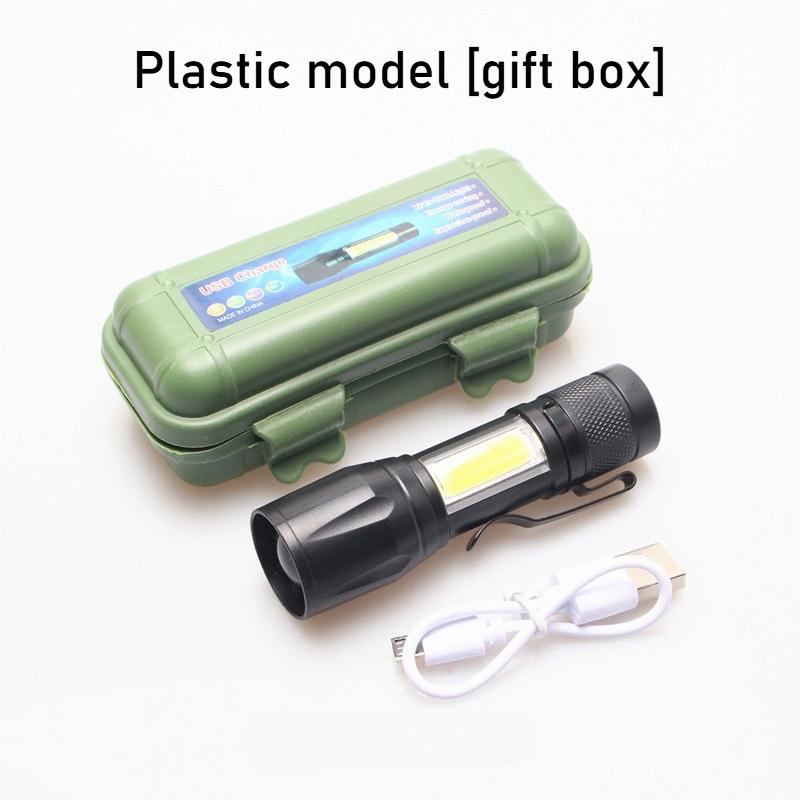 Mini Portable LED Telescopic Flashlight with USB Charging and COB Side Light, Suitable for Use in Dormitories, Schools, and Hiking Trips