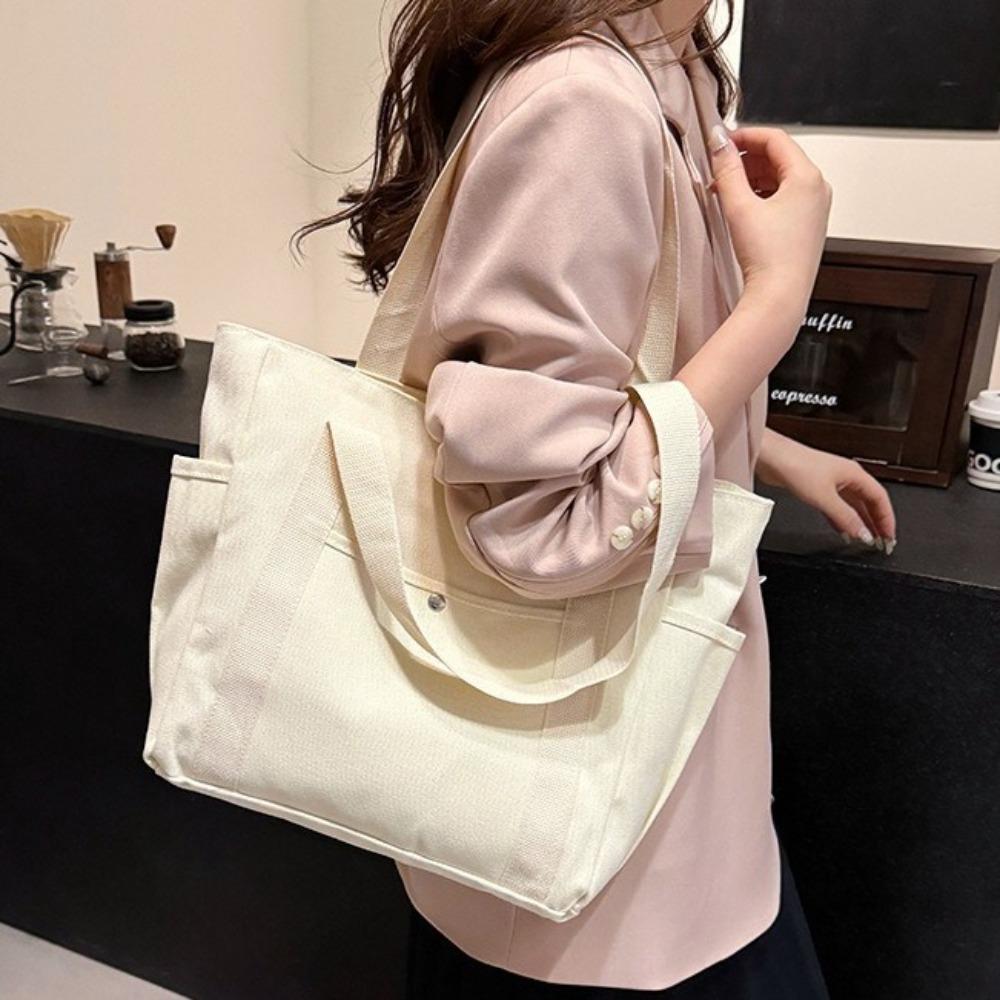 Korean Style Canvas Tote Bag Large Capacity Cloth Shoulder Bag Portable Shopping Handbag  Students