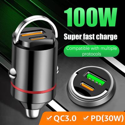 200W מיני יציאות כפולות USB מטען לרכב קל יותר טעינה מהירה מתאם מטען לטלפון לרכב לאייפון 13 12 Xiaomi Huawei Samsung