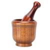 Wooden Grinding Bowl - Wooden Mortar Pestle Set, Household Kitchen Manual Garlic Masher, Ginger Spices Grinder Mortar and Pestle Set
