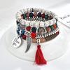 Ethnic Wind Wings Bracelet Round Card Letters Multilayer Tassel Beaded Bracelet Vintage Bracelet