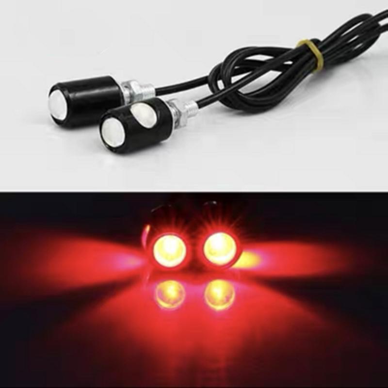 2Pairs Universal Motorcycle Signal Lamp Car LED Number License Plate Light Super Bright Eagle Eye Shape Bulb Turn Indicator