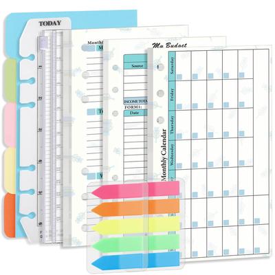 A6 Loose-Leaf Monthly Planner Journal and Budget Notebook Refill