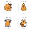 Creative Cartoon Small Animal Badge Personality Kapibara Styling Alloy Paint Metal Badge Buckle Backpack Accessories
