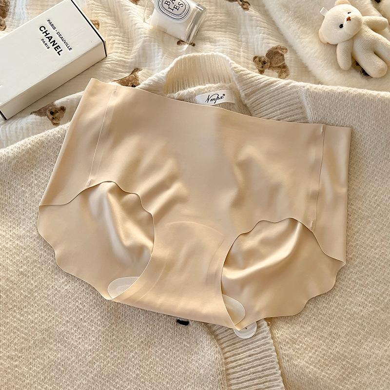 

Жіноча літня тонка 10A антибактеріальна дихаюча крижана шовкова прохолодна на дотик високоеластична безшовна білизна з молочної шкіри із середньою посадкою XL тілесний