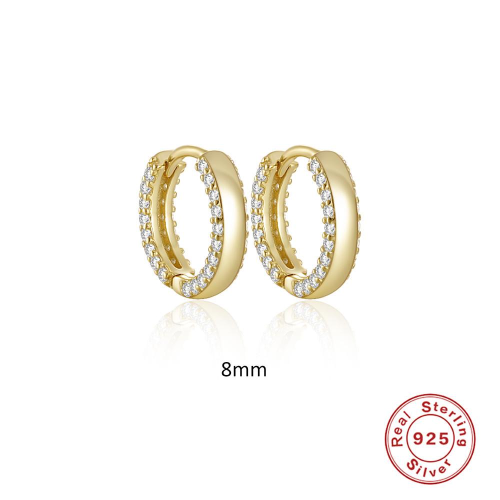 S925 Sterling Silver Fashion Style Classic Double Row Spaced Diamond Earrings Earrings
