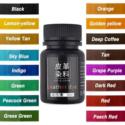 30ml/Bottle Leather Coloring Pigment Dye Liquid Leather Repair Refurbish For Car Seat Bag Shoes Sneakers Leather Skin Care Craft