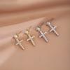 Light Luxury Zircon Diamond Cross Earrings, Exquisite High-End Fashion Temperament Earrings For Women In Autumn And Winter