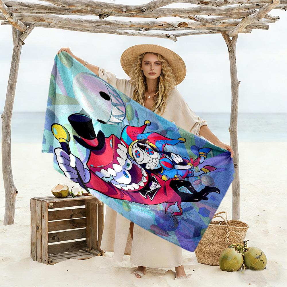 The Amazing Digital Circus Beach Towel Soft Durable Quick-Dry Comfortable Lightweight Perfect for Traveling Yoga Camping and Swimming