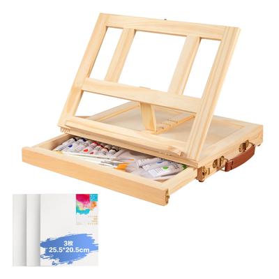HANSILK Adjustable Angle Painting Box with Height Adjustable Handle for Art Foldable Includes 3 Canvases X 335mm X 260mm X Maximum 295mm X 225mm