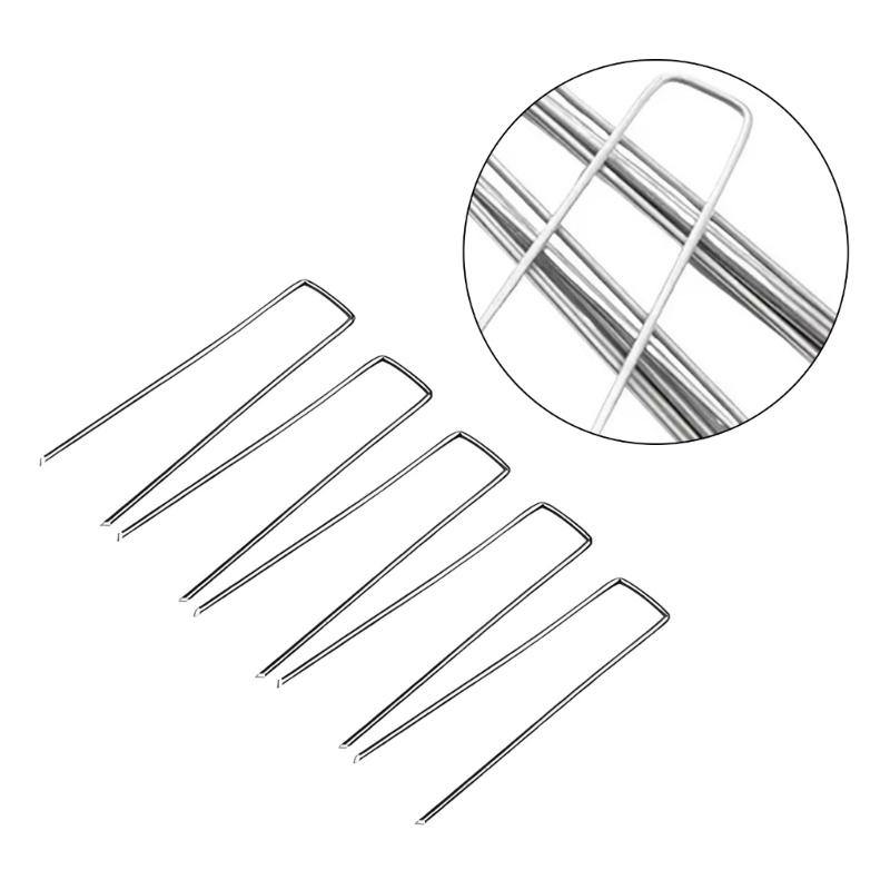 25pcs Durable U Shape Garden Staple Pins Secure Plant Anchoring Windproof Design Easy Soil Insertion Ground Fasteners