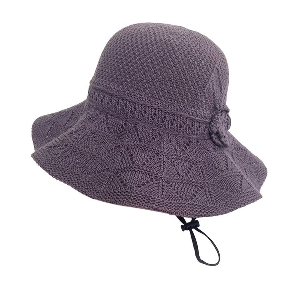 NEW UV Protection Knitting Cap Wide Brim Breathable Bucket Hat Foldable Beach Cap Women