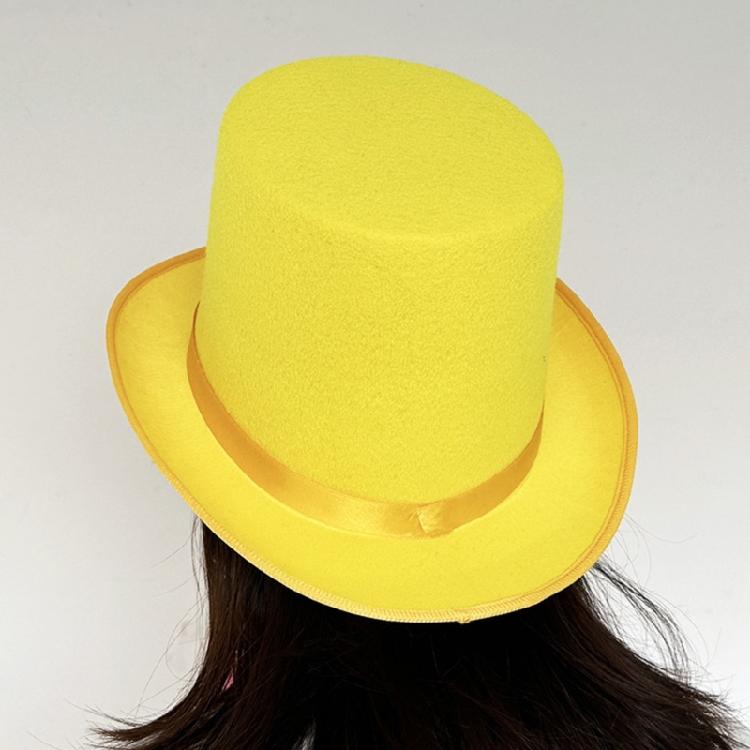 Elegant British Style Trilby Hat Flat Top Felts Hat for Magicians Gentleman