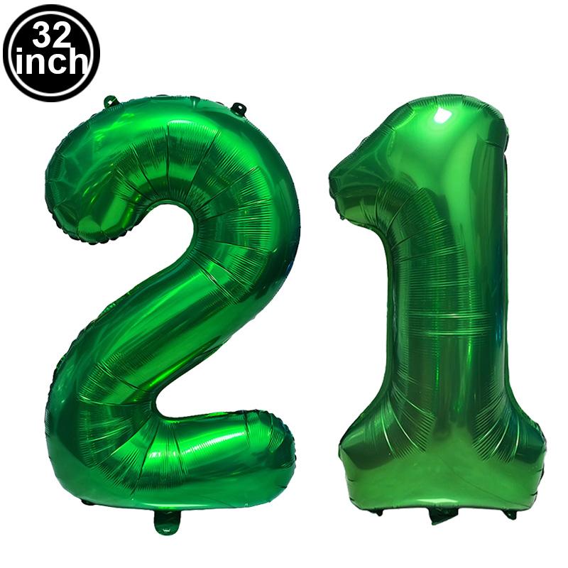 Green Large Numbers Balloon 32 Inch 0 1 2 3 4 5 6 7 8 9 Jungle Birthday Digit Bachelorette Balloons Figure Golob Party Ballon
