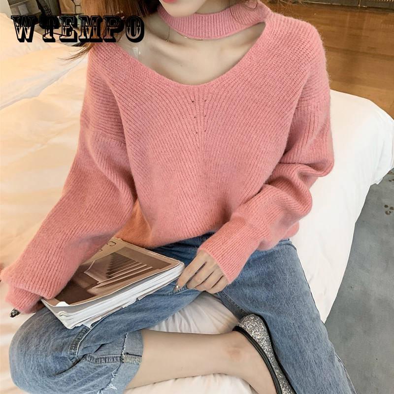 

Осенний и зимний свитер, женский свободный свитер с капюшоном, ленивый ветер, свитер, пальто, одежда