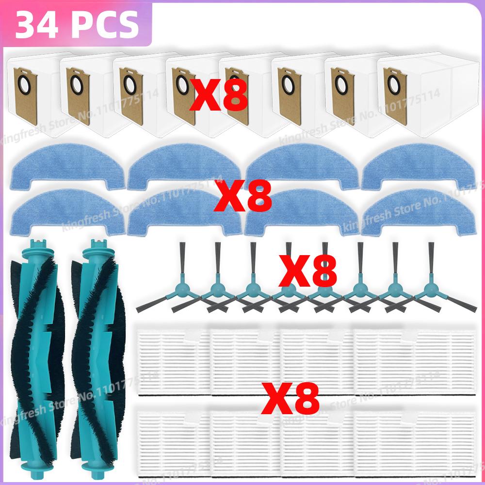 Kompatibel für Cecotec Conga 7690 Immortal Max Staubsaugerteile Hauptbürste Seitenbürste HEPA-Filter Mopptuch Staubbeutel Zubehör