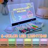 LED Note Board with Colors, Acrylic Dry Erase Board with LED Light, Include, Hanging Chain, Led Drawing Board for Kids Xmas Gift