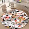1PC Dogs Cute Office Round Area Rug, Mat Suitable For Office, Under Office Chairs Bedroom Living Room Home Decor, Room Deco