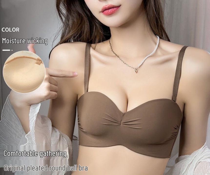 Bezešvá polovyztužená podprsenka pro malá prsa - Nastavitelná, Zvedací, Jednodílná, Bezdrátové trubkové top