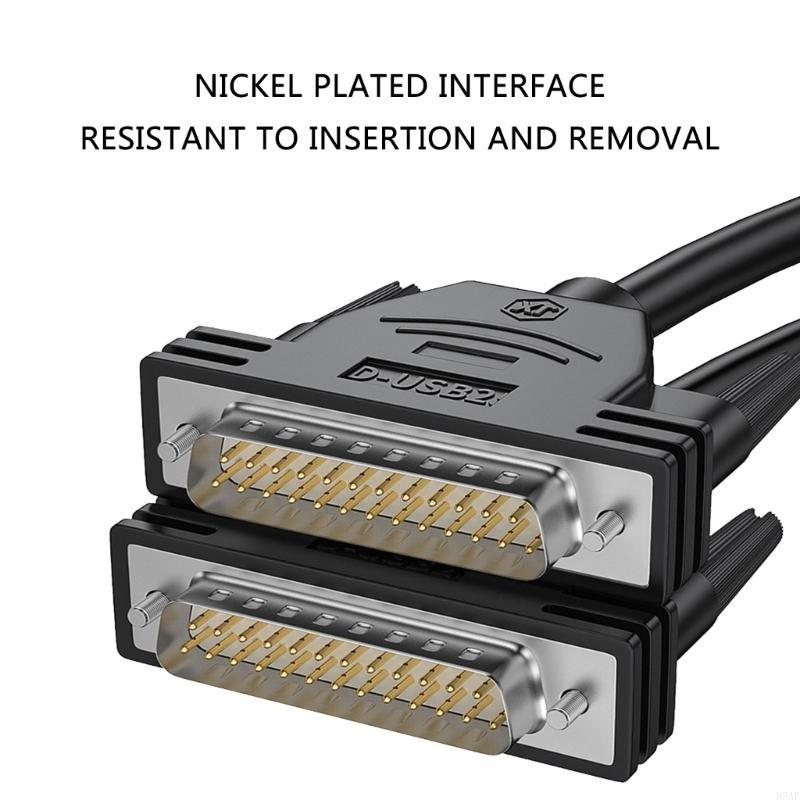 95AF DB25 Extension Cable 25Pin Male/Female Connectors Wire Line 26AWG Stable Data Transfer for Printers Aviation