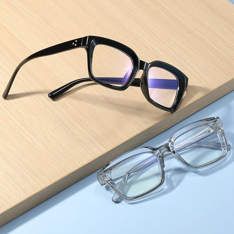 European and American fashion square anti-blue flat glasses new plain rice nails street shot glasses frame business glasses frame