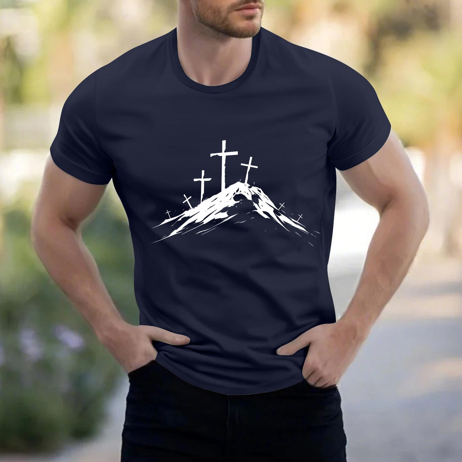 

Мужская рубашка с воротником-стойкой и коротким рукавом, свободная рубашка для отдыха и отдыха, мужская M тёмно-синий