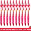 10/100 PCS Roise Retractable Gel Pens Set Black/Red/Blue Ink Ballpoint for Writing Refills Office School Supplies Stationery