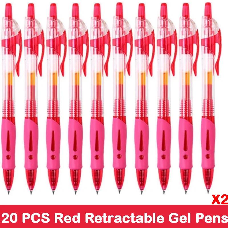 10/100 PCS Roise Retractable Gel Pens Set Black/Red/Blue Ink Ballpoint for Writing Refills Office School Supplies Stationery