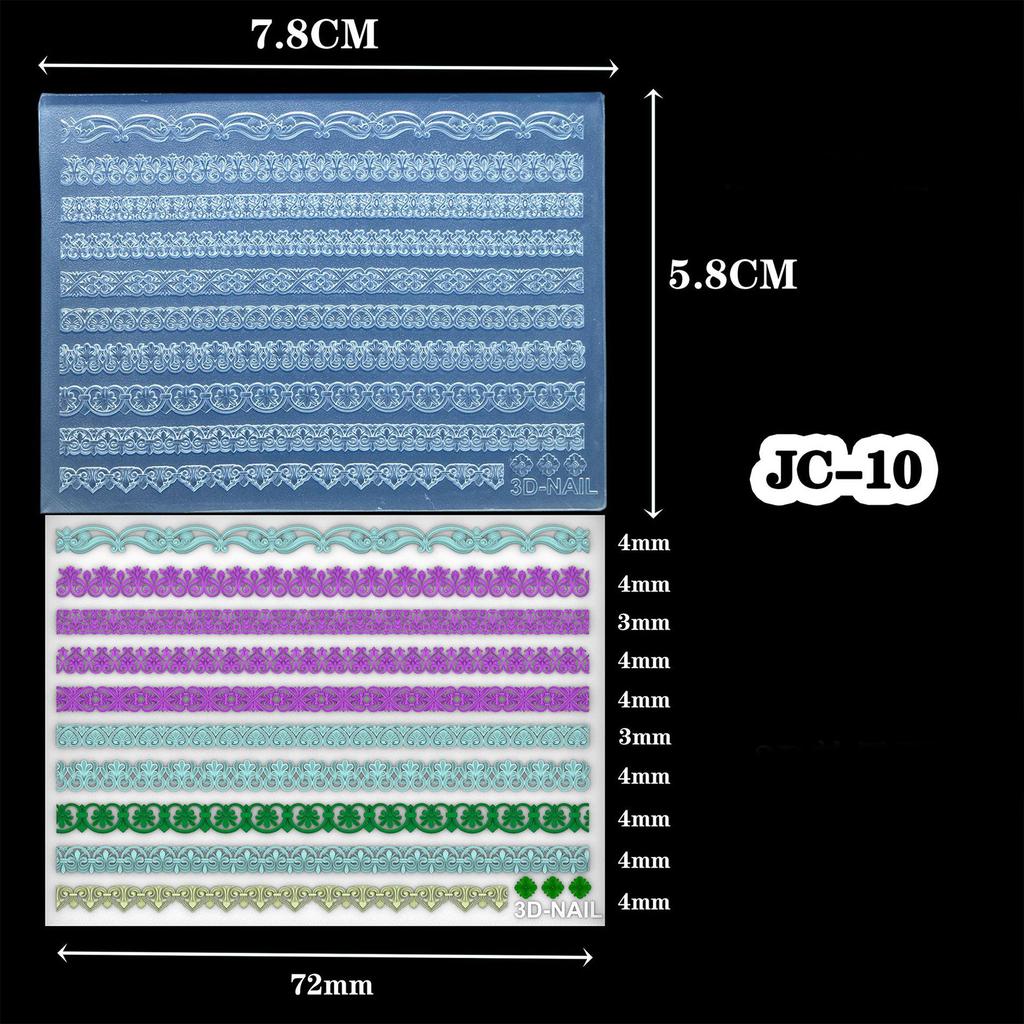 Silicone Carved Molds DIY Nail Art Tools Handmade Craft Supplies for 3D Nail Art Creation and Versatile Decoration Use