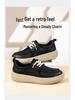 2025 Autumn Men's Height-Boosting Thick-Soled Leather Skate Shoes - Comfortable, Fashionable Lace-Up Design