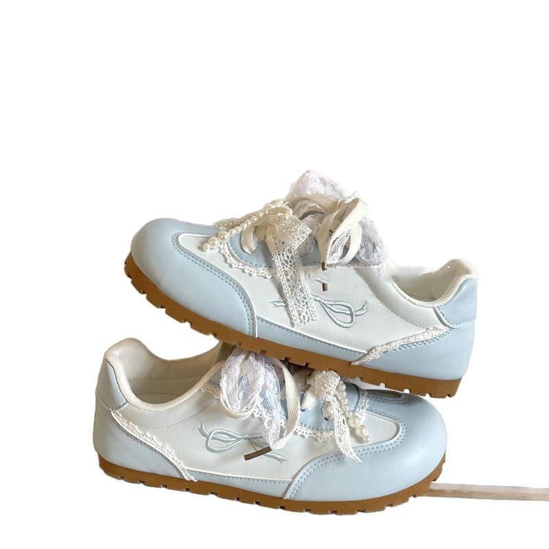 Ugly cute ballet puff board shoes women's summer new niche versatile student sports little white shoes