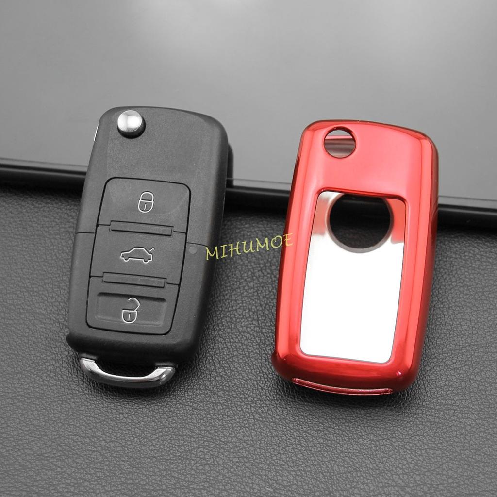 Flip Key Fob Chain For VW Jetta Polo Golf MK6 Passat B7 Tiguan Beetle Touran Eos UP Scirocco Accessories Cover Case Keychain