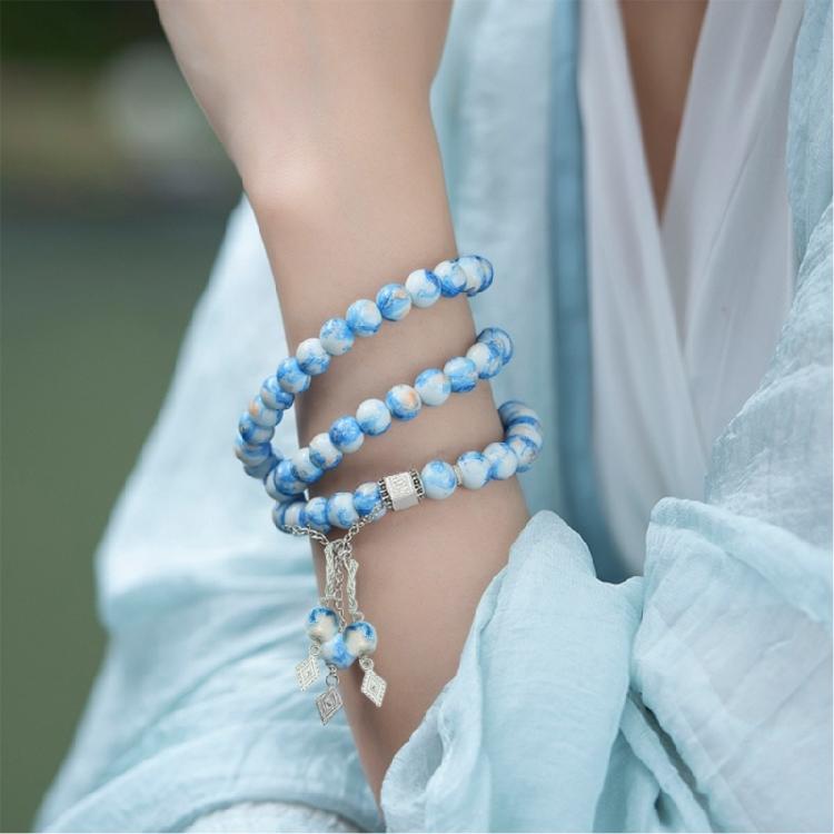 Pulsera de Cristal 33 Cuentas Para Meditación Yoga Y Joyería Elegante Para el Día a Día Ajuste Cómodo Cadena para la Muñeca para Meditación