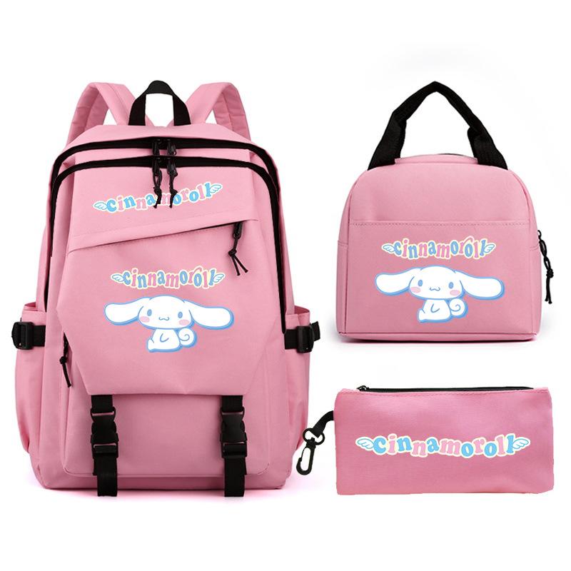 Cartoon Puppy Printed Schoolbag Set Backpack + Lunch Bag + Pencil Case Three-Piece Set