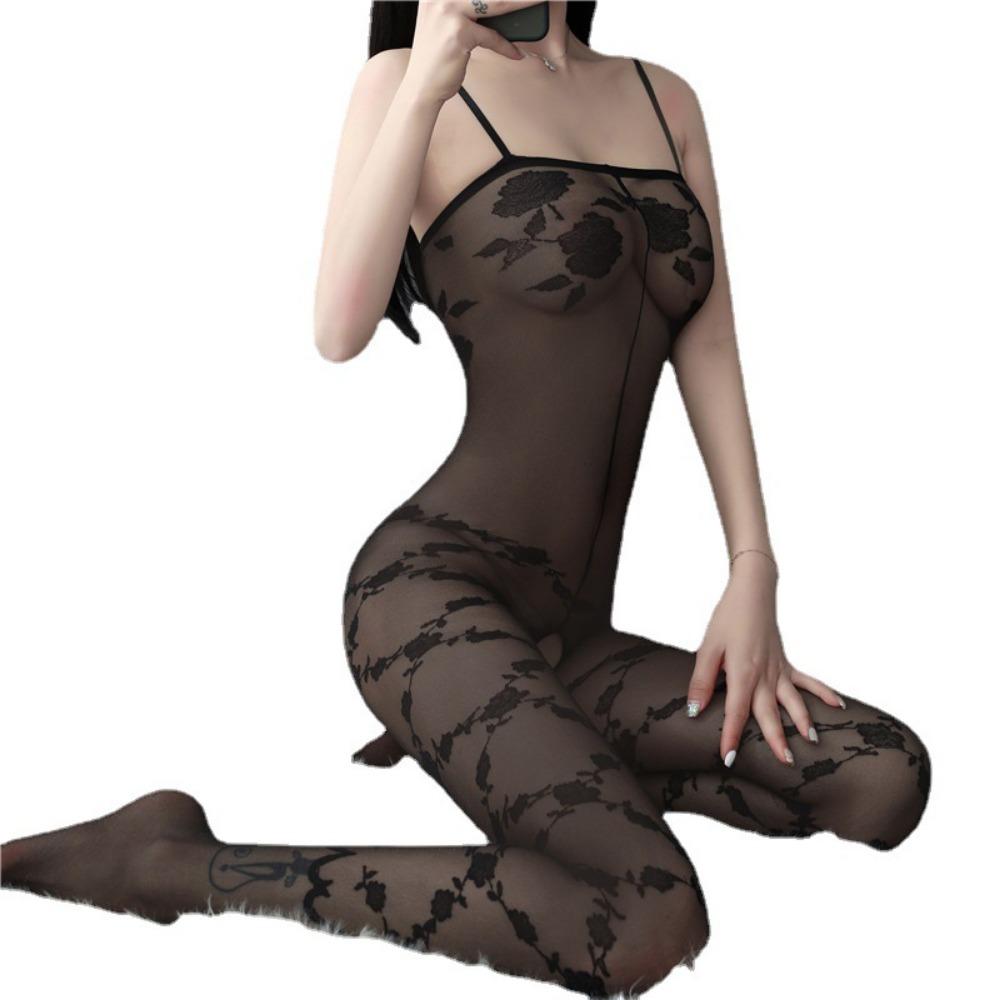 Cross-border New Sex Rose Jacquard Stockings, Foreign Trade Sexy Suspender Stockings Onesie, One Piece Is Sent On Behalf of Others.