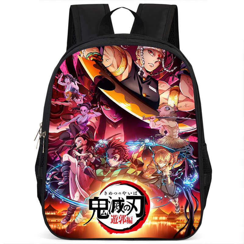 Japan cartoon comics Demon Slayer Pillar Training Arc Student Large Capacity School Style Backpack 7545