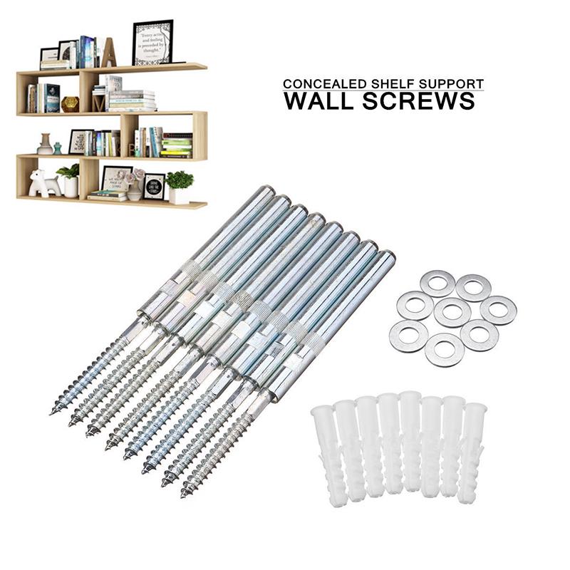 8pcs Hidden Floating Shelf Kit Concealed Metal Wall Mount Support Pins Bracket