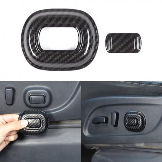 ABS Carbon fiber Seat Adjustment Button Cover Trim For Nissan Titan 2016-2024
