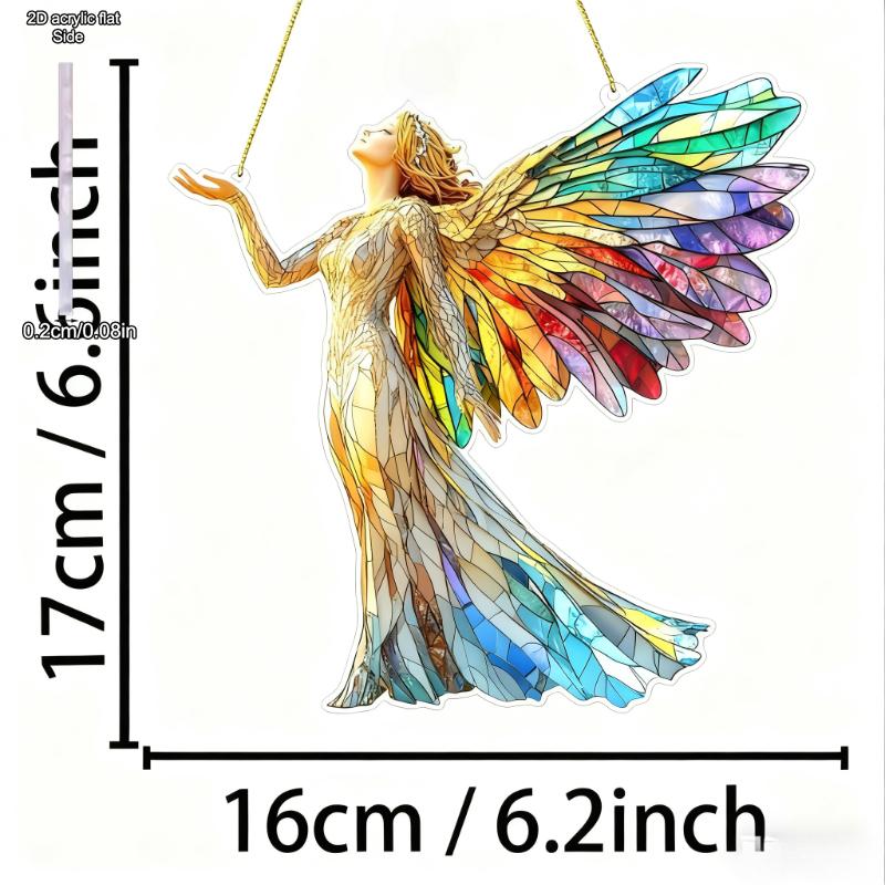 Weihnachtsengel Sonnenfänger Acryl Fensterdekoration Balkon Garten Hängeschild, Perfekt für Zuhause, Küche, Schlafzimmer, Garten