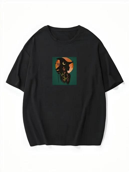 Oversized T-shirt with a Halloween print M