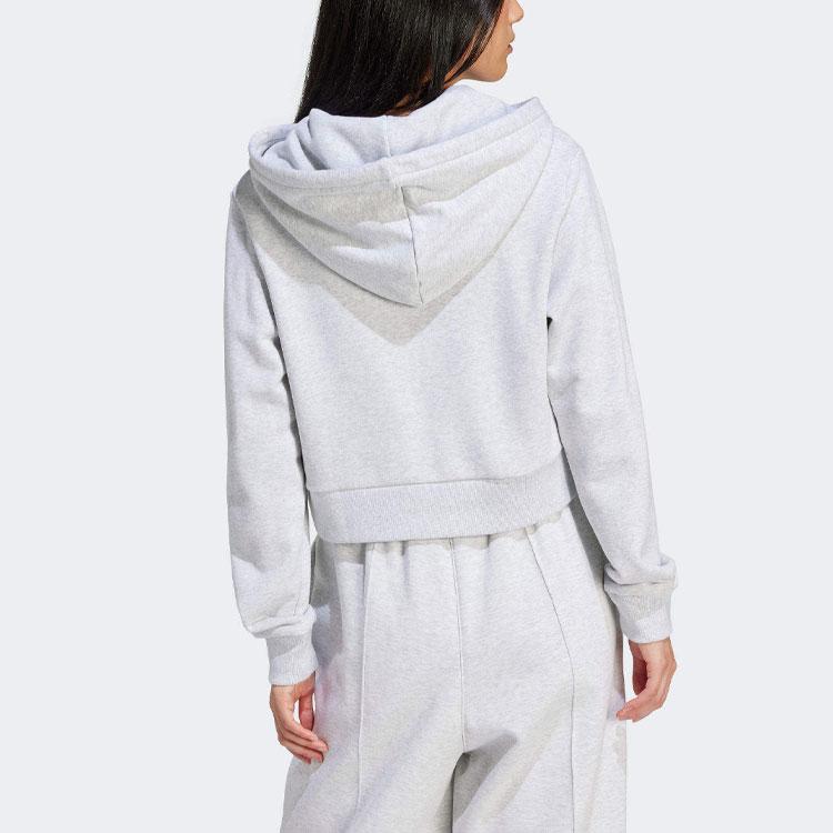 Adidas Originals Vrct Embroidered Logo Loose Long Sleeve Hoodie Women Hoodie Grey IT9846