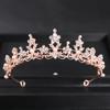 Rose Gold Color Crystal Tiaras And Crowns Rhinestone Prom Princess Diadem Wedding Bridal Hair Accessories Jewelry Crown Tiara