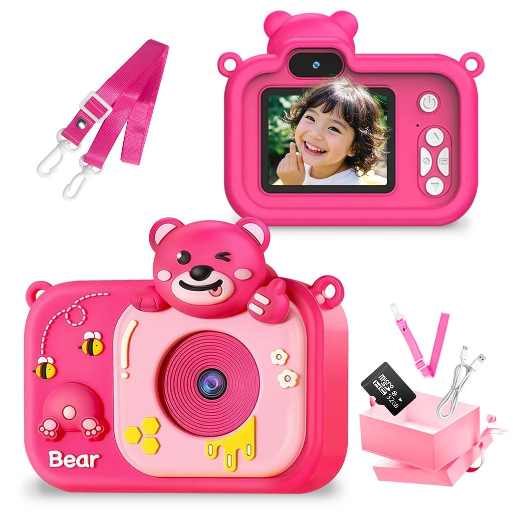 In Kids Camera with 1080P HD Recording and Inch IPS 32G Toy TF Card Dual Silicone Protective Case Suitable for Boys and Ages Instruction Manual