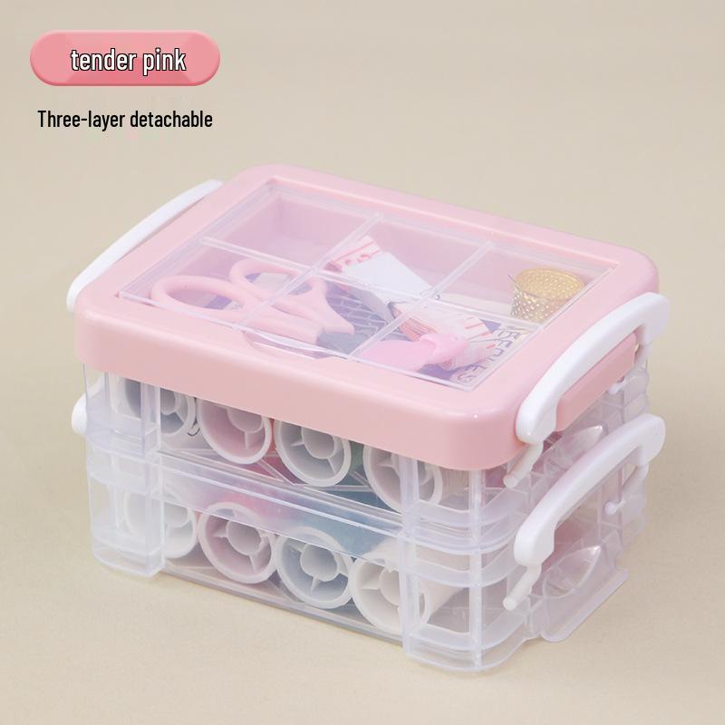 30-Piece Three-Layer Sewing Kit: High-Grade Gift Box and Large Storage Bag with Needles and Thread