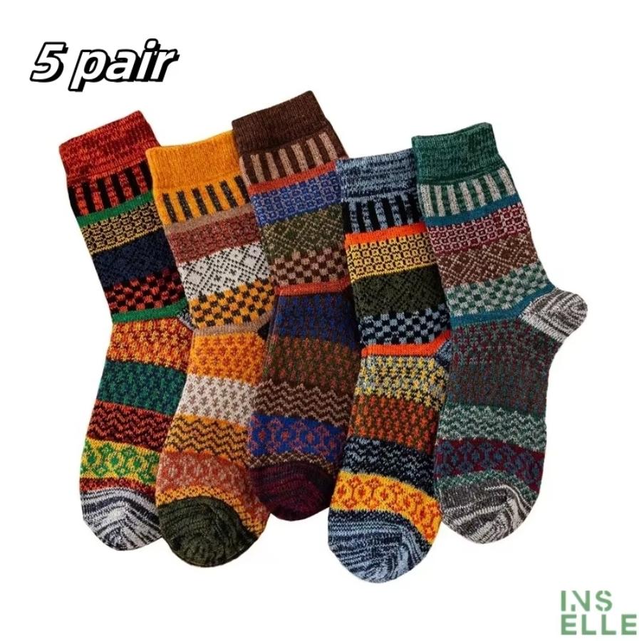 Men's Thick Warm Towel Socks 3 Pairs of Casual Solid Color Mid-calf Socks Winter Men's Socks