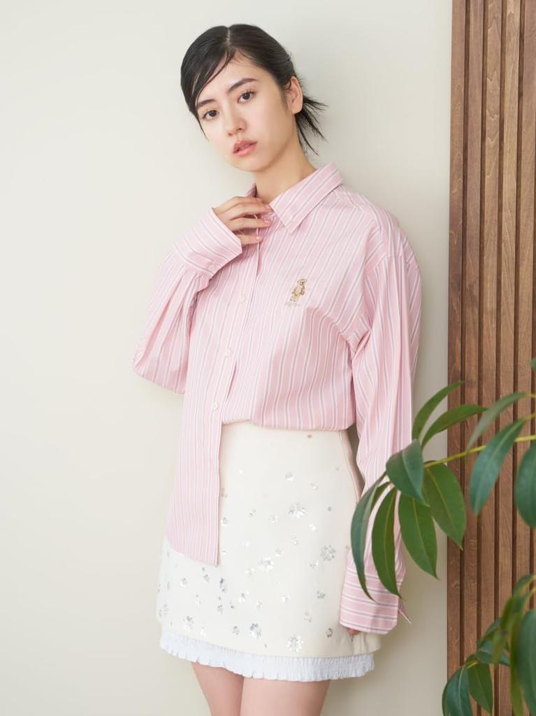 Lily Brown Flower Jewel Mini Skirt LWFS251801IVR0