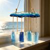 Meerglas-Windspiel für draußen Handgefertigt Meereswelle Küstenstil Hängendes Ornament für Strand Terrassen Dekoration Geschenke für Frauen