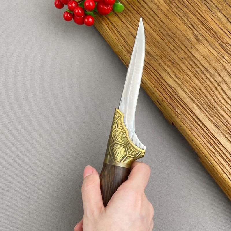 Stainless Steel Boning Knife Forged Full Tang Kitchen Chef Knives Meat Cleaver Butcher Knife Fish Knife with Wood Handle Tools